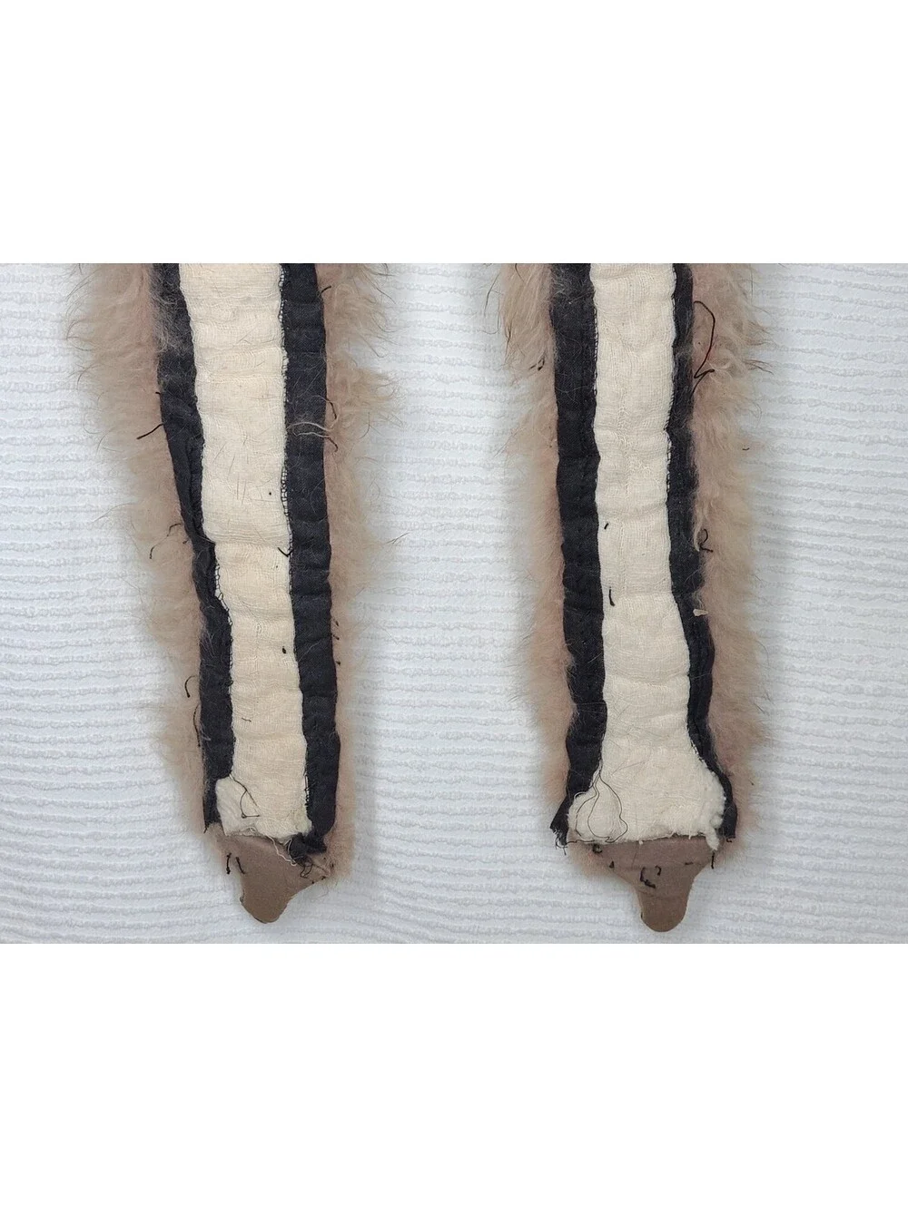 Vtg 40s Sable Mink Fur Sew On Collar Fluffy Taupe Tan Two Whole Pelts Genuine